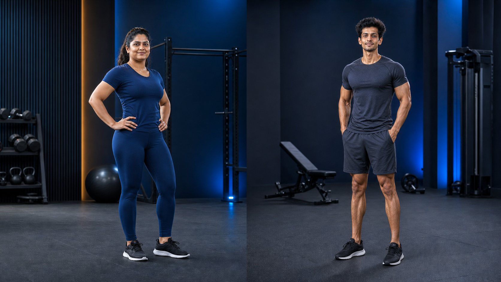 The same woman after building strength and fitness
